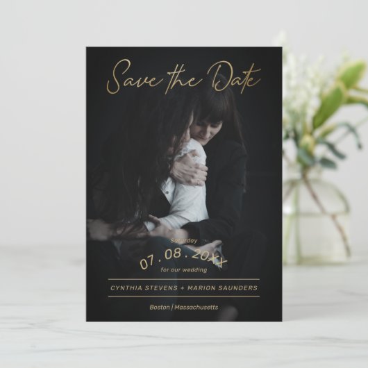 Sophisticated Golden Script Photo LGTB Wedding (スタンド正面)