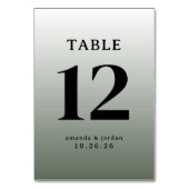 Sophisticated Gray Gradient Wedding Table Card テーブルナンバー (裏面)