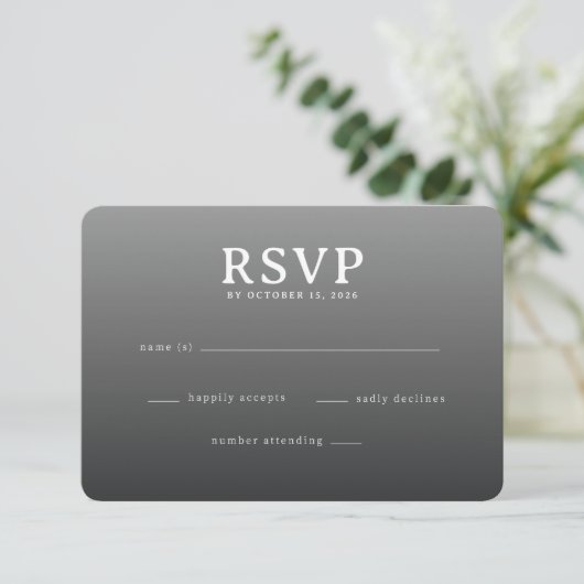 Sophisticated Gray Minimalist RSVP (スタンド正面)