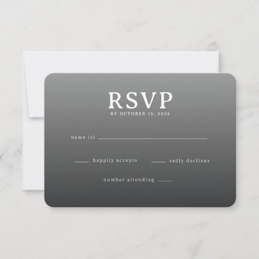 Sophisticated Gray Minimalist RSVP (正面)