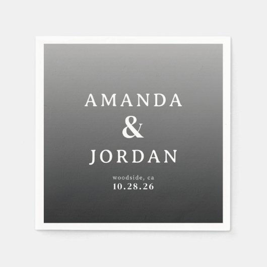 Sophisticated Gray Minimalist Typographic スタンダードカクテルナプキン (正面)
