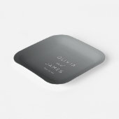 Sophisticated Gray Minimalist Wedding ペーパープレート (傾斜あり)