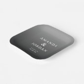 Sophisticated Gray Minimalist Wedding ペーパープレート (傾斜あり)