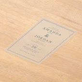 Sophisticated Gray Minimalist Wedding Invitation アクリル招待状 (レイダウン)