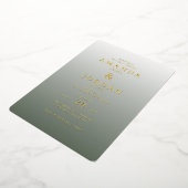 Sophisticated Gray Wedding Invitation 箔招待状 (回転した状態)