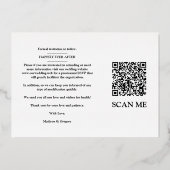 Sophisticated Green Heart Golden Embossed Wedding  箔招待状 (裏面)