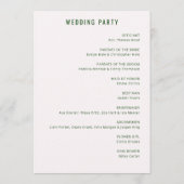 Sophisticated Green Minimalist Wedding Ceremony プログラム (裏面)