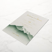 Sophisticated Green Mountain Landscape 箔招待状 (回転した状態)
