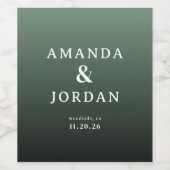 Sophisticated Green Typographic ワインラベル (シングルラベル)