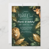 Sophisticated Jungle "Wild One" 1st Birthday  招待状 (正面)