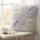 Sophisticated Lavender Cozy Book Lovers Accent クッション