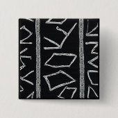 Sophisticated Luxury African Caribbean Mudcloth 缶バッジ (正面)