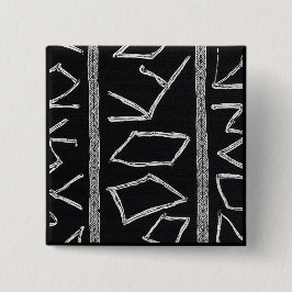 Sophisticated Luxury African Caribbean Mudcloth 缶バッジ