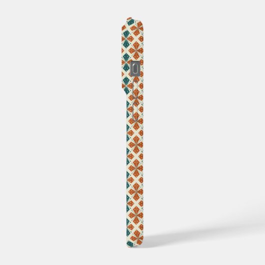 Sophisticated Mid-Century Modern Atomic Starburst iPhoneケース (左側面)