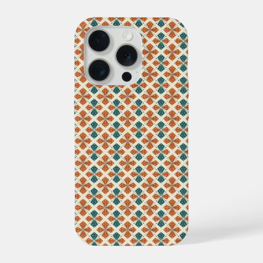 Sophisticated Mid-Century Modern Atomic Starburst iPhoneケース (裏面)