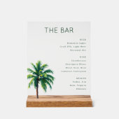 Sophisticated Minimalist Palm Tree Menu アクリルサイン (正面)