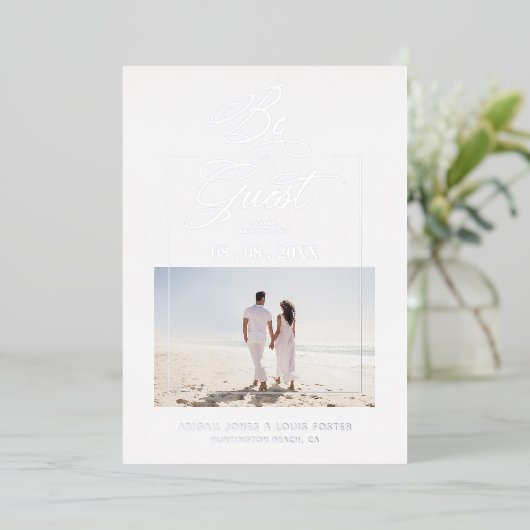 Sophisticated Minimalist Photo Elegant Script 箔招待状 (立ち正面)