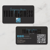 Sophisticated Modern Black Blue Logo Generic  名刺 (正面/裏面)