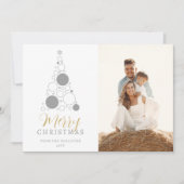 Sophisticated Modern Christmas Tree Photo Family シーズンカード (正面)