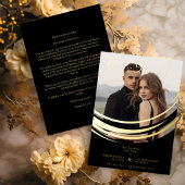 Sophisticated Modern Gold Abstract Geometric Shape 箔招待状