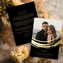 Sophisticated Modern Gold Abstract Geometric Shape 箔招待状