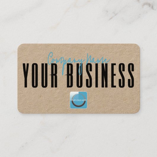 Sophisticated Modern Kraft Blue Logo Generic  名刺 (正面)