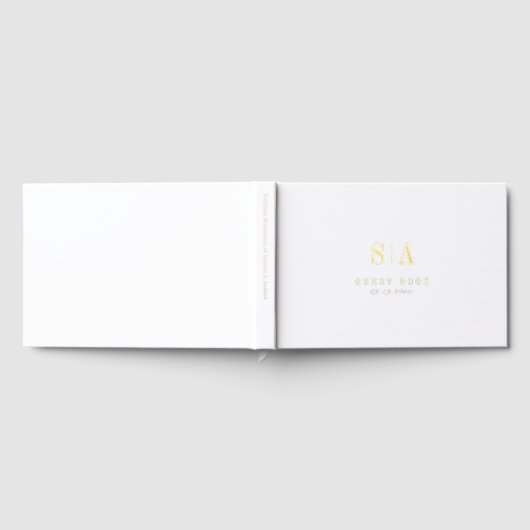 Sophisticated monogram minimalist wedding ゲストブック (全面)