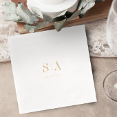 Sophisticated monogram minimalist wedding 箔ナプキン