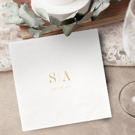 Sophisticated monogram minimalist wedding 箔ナプキン