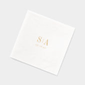 Sophisticated monogram minimalist wedding 箔ナプキン (左)