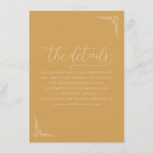 Sophisticated Mustard Yellow Deco エンクロージャーカード (正面)