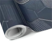 Sophisticated Navy and Silver Hexagon Paper ラッピングペーパー (ロールコーナー)