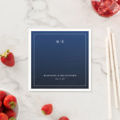 Sophisticated Navy Blue Minimalist スタンダードカクテルナプキン (インサイチュ)