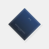 Sophisticated Navy Blue Minimalist スタンダードカクテルナプキン (角)