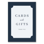 Sophisticated Navy Blue Serif Gratitude Card テーブルナンバー (裏面)