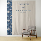 Sophisticated Navy Floral タペストリー (インサイチュ)