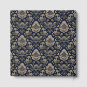 Sophisticated Navy Floral Vintage ゲストブック (裏面)