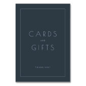 Sophisticated Navy Minimalist Gratitude Card テーブルナンバー (裏面)
