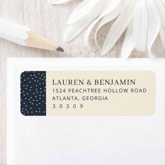 Sophisticated Navy Polka Dots ラベル (インサイチュ)
