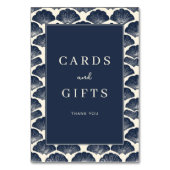 Sophisticated Navy Seashell Border テーブルナンバー (裏面)