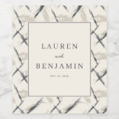 Sophisticated Neutral Brushstroke ワインラベル (シングルラベル)