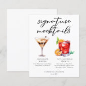 Sophisticated Non-Alcoholic Wedding Mocktails Menu (正面/裏面)