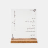 Sophisticated Off-White Minimalist Bar Menu アクリルサイン (正面)