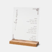Sophisticated Off-White Minimalist Bar Menu アクリルサイン (傾斜)