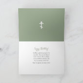 Sophisticated Olive Background Birthday            カード (内部)