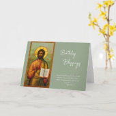 Sophisticated Olive Background Birthday            カード (黄色い花)