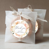 Sophisticated Peach, Cream, and Blush Floral Gift  ラウンドシール