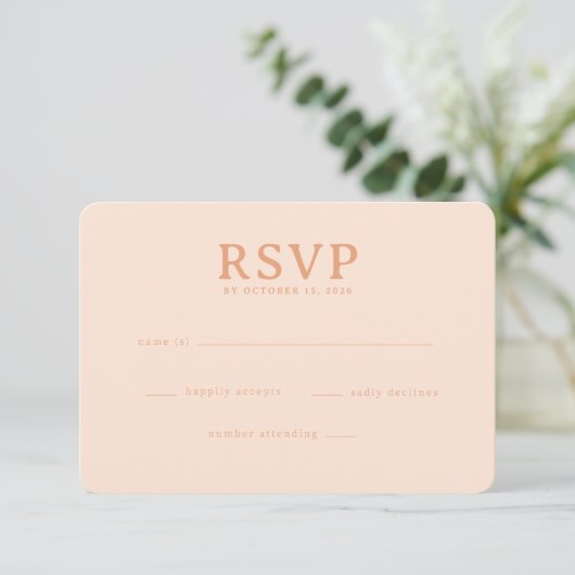 Sophisticated Peach RSVP Card (スタンド正面)