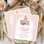 Sophisticated Petals and Prosecco Bridal Napkins