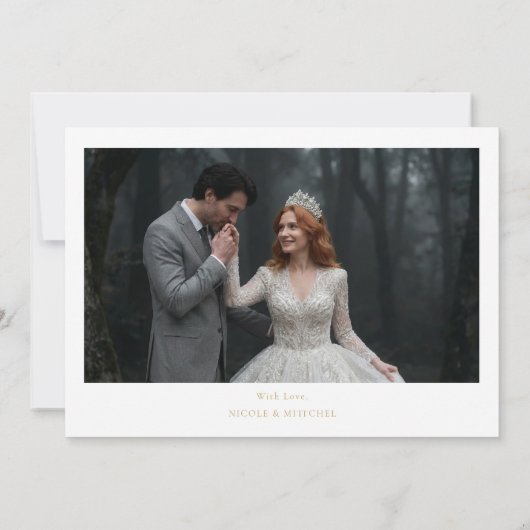 Sophisticated Pink First Christmas Wedding Tree シーズンカード (裏面)